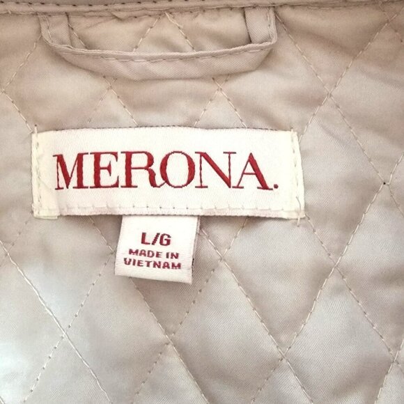 Merona Tan Long Sleeve Puffer and Fabric Jacket in Size Large - Picture 5 of 5
